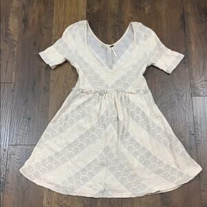 Free People Chevron Mini Skater Knit Short Sleeve Dress